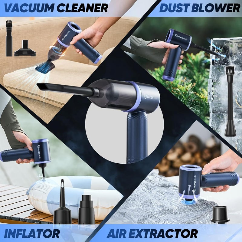 SakerPlus Car Vacuum Cleaner- 3 in 1 Cordless Handheld Vacuum Cleaner, 13000Pa High Power Car Vaccum Cleaner with Brushless Motor,Adjustable Cars Vaccum Portable Cordless for Cars,Desktop-DBS03 - Image 4